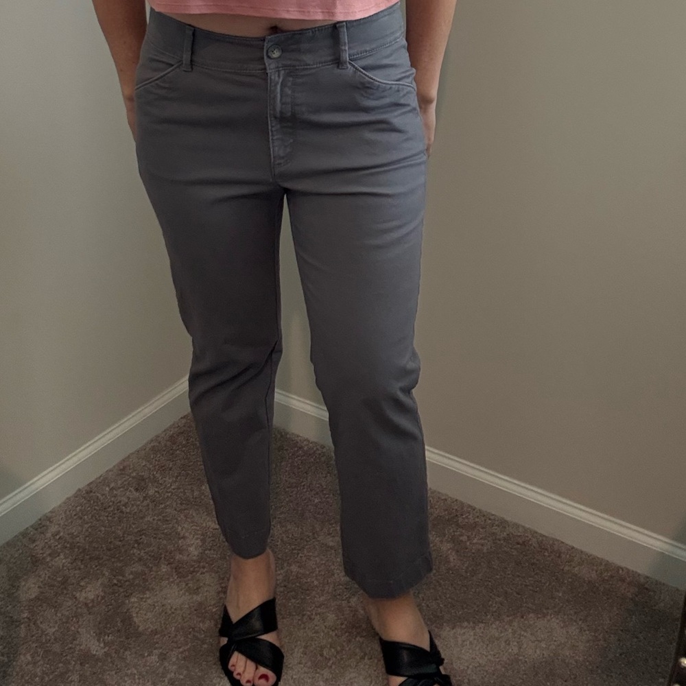 LOFT Outlet Gray Straight Leg Chinos